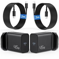 45W USB C Super Fast Charger for Samsung Galaxy S25 S24 S23 S22 S21 S20 Ultra Edge FE 5G, A56 A55 A54 A53 A16 A14, Note 20 10, Tab S10 S9, USBC Plug UK Adaptor and Official 2M Type-C Cable 4-Pack