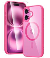 FNTCASE for iPhone 16 Case: Clear Magnetic Military Grade Drop Protection Anti Yellowing Slim Case - Rugged Shockproof Protective Transparent Cell Phone Cover