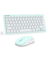 TECKNET Mini Wireless Keyboard and Mouse Set, 2.4G Cordless USB Keyboard and Silent Mouse Comb with Nano USB Receiver, 12 Multimedia Shortcuts for Computer, PC, Laptop, Desktop (Grey)