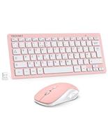 TECKNET Mini Wireless Keyboard and Mouse Set, 2.4G Cordless USB Keyboard and Silent Mouse Comb with Nano USB Receiver, 12 Multimedia Shortcuts for Computer, PC, Laptop, Desktop (Grey)