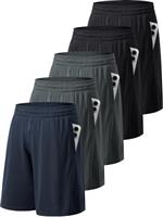 miijoory 3/5 Pack Gym Shorts Men with Pockets,Mens Sports Quick Dry Breathable Shorts for Running Training Activewear