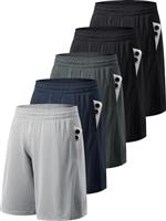 miijoory 3/5 Pack Gym Shorts Men with Pockets,Mens Sports Quick Dry Breathable Shorts for Running Training Activewear