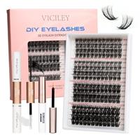 VICILEY Cluster Lashes Individual False Eyelashes Natural Eyelash Extension DIY Lash Clusters Kit