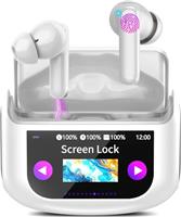 Wireless Earbuds, 48H Smart Touch Screen Ear Buds Bluetooth 5.4 Headphones in Ear, ANC/ENC Noise Cancelling Mic Bluetooth Earbuds with HiFi Stereo, 5 EQ Modes, IPX7 Waterproof Wireless Earphones