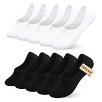 TUUHAW 10 Pairs Invisible Socks With Heel Grips No Show Trainer Socks Anti Blister Breathable Cotton for Men Women