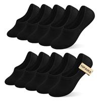 TUUHAW 10 Pairs Invisible Socks With Heel Grips No Show Trainer Socks Anti Blister Breathable Cotton for Men Women