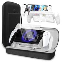 QUAGGY Accessoris Kit Compatible with Playstation Portal, EVA Carrying Case for PS Portal,2 Pack Screen Protectors,Protective Shell Portable Travel Handbag for PS5