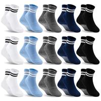 DECOVICI Kids Grip Socks,Toddler Non Slip Socks 15 Pairs, Bo