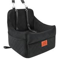 GL GLENSLAVEDog Car Seat for Small/Medium Dogs, Dog Booster seat with Thick Cushion for Dogs Under 35lbs, Detachable Washable Pet Car Seat with Storage Pockets, 2 Safety Belts