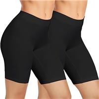 AURUZA 2pcs Anti Chafing Shorts Women, Seamless Slip Shorts Comfortable Chub Rub Underwear for Dresses Skirts Running Cycling Walking Yoga Everyday Wear