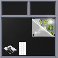 100% Blackout Blind Stick on, Portable Blackout Shades Curtain for Window, No Drill Film for Bedroom, Cut to Any Size, Nursery Black Out Blinds for Baby Travel Temporary