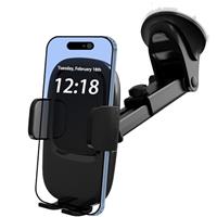 VELIGOOD Car Phone Holder, Adjustable Strong Suction Cup [2025 Upgrade] 360 Rotation Phone Mount Cradle for iphone 16 Pro Max and All 4.0-7.0 Inch Smartphones, Black