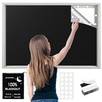 Blackout Blinds Stick On, 100% Blackout Blind Curtain for Window, 420D Fabric Portable Blackout Shades Film for Bedroom, Cut to Any Size, Black Out Blinds for Travel Temporary, 300x145cm