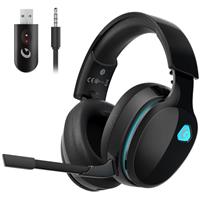 Gvyugke 2.4GHz Wireless Gaming Headset for PC,PS5,Mac,Switch, Bluetooth Wireless Headset with Detachable Noise Cancelling Microphone, 3.5mm Cable Mode for Xbox Series
