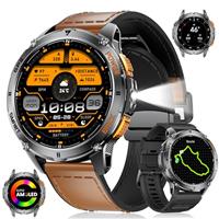 LIGE Smart Watch for Men GPS,Military Smartwatch for Android iOS with Flashlight/Compass&Pressure&Altitude,1.43" AMOLED Display,20 Days Battery Life,IP68 Smartwatch Bluetooth Call and Health Monitor
