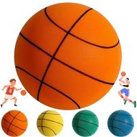 WEJOY Silent Basketball Size 7-9.45" High-Density Foam Basketball,Quiet Basketballs Dribbling Indoor,Mute Indoor Basketballs, Low Noise Training Ball,Soft,Flexible,Highly Bounce(Orange,24cm)