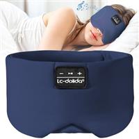 LC-dolida Bluetooth Sleep Mask,Upgraded Widened Silk Sleep Headphones Eye Mask Built-in Wireless Headphones for Men & Women,Adjustable Music Eye Mask Sleeping Headphones for Side Sleepers Travel Gift
