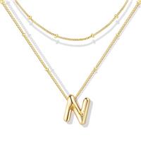 ZECICO Bubble Letter Necklace - Personalized Initial Pendant