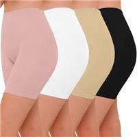 AURUZA 4pcs Anti Chafing Shorts Women, Seamless Slip Shorts Comfortable Chub Rub Underwear for Dresses Skirts Running Cycling Walking Yoga Everyday Wear
