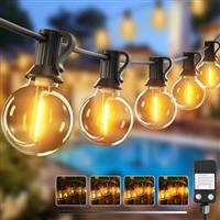 litogo Festoon Lights Outdoor Mains, Timer & Dimmable Pontoon Lights Outdoor, Shatterproof Bulbs, Waterproof Garden Light for Yard Wedding Gazebo Patio Party