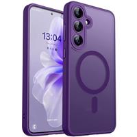 CANSHN Magnetic for Samsung Galaxy S25 Case(6.2 Inch), Upgraded [Full Camera Protection] [Compatible with Magsafe] [Translucent Matte] Shockproof Protective Phone Cover