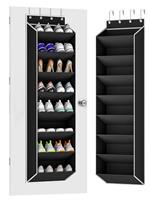 KYEVIS Over Door Shoe Storage Organisers with Deep Pockets, Door Shoe Rack for Narrow Closet and Dorm, 8 Layers Hanging Storage, Fit 16-20 Pairs Shoe