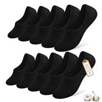 YouShow Invisible Socks 10 Pairs, Cotton No Show Trainer Socks for Mens Womens Non Slip Ankle Socks Loafers Short Socks