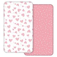 2 Pack Cot Sheets, 100% Microfiber- Breathable, 120 x 60cm Cozy and Lightweight Cot Fitted Sheets Oeko-tex100, Fits All Bassinet Mattress Shapes, Hourglass, Crib Sheets for Oval
