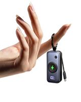 INIU Power Bank for Apple Watch, 5000mAh Wireless Portable Charger Powerbank with Built-in Cable, Slim Travel Keychain Battery Pack with LCD Display for iWatch 10/9/8/Ultra2/Ultra/SE, iPhone 16/15 etc