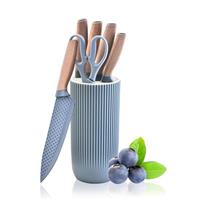 Chef Knife Set with Block, 6-Piece Kitchen Knives Set with Sharp Blades, Professional Knife Set with Ergonomic Handle, Non-Stick Stainless Steel Knife Block Set