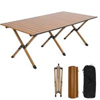 Aptliton Folding Camping Table 4FT, Portable Roll Up Design for Compact Storage, Picnic Table Support 100kg, Ideal for 4-6 Person in Garden Outdoor BBQ Backyard