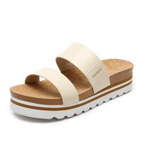 TETSUO Womens Summer Platform Sandals Arch Support Walking Slide Sandals Comfort Natural Cork Footbed Sandals