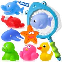 No Hole No Mould Baby Bath Toys - 9PCS Mould Free Bath Toys for 1 2 3 4 Year Olds Toddler Kids Swimming Pool Toys Sea Animals Water Play Toys for Boys Girls