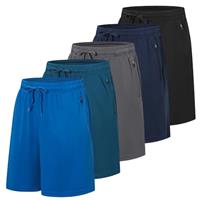 Cimic 3/5 Pack Mens Running Shorts Quick Dry Gym Shorts Men's Sport Lightweight Athletic Training Shorts with Zipper for Jogger,Trainning,Workout
