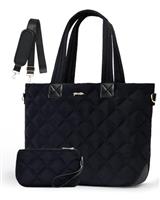 Prite Tote Bag for Women Large Puffer Quilted Shoulder Bag Handbag Lightweight Fluffy Teacher Nurse Bagwith Shoulder Strap for Work, Travel, Gym, School