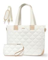 Prite Tote Bag for Women Large Puffer Quilted Shoulder Bag Handbag Lightweight Fluffy Teacher Nurse Bagwith Shoulder Strap for Work, Travel, Gym, School