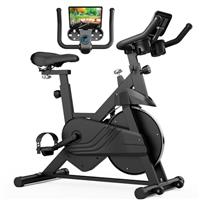 Superun Exercise Bike for Home Use Spin Bike with Adjustable Magnetic Resistance, Stationary Bike with LCD Display and APP, 136 kg Weight Capacity
