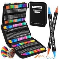 Tongfushop Dual-Tip Acrylic Paint Pens, Fast Drying Acrylic Markers With Fine & Brush Tip Markers