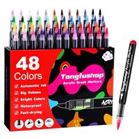 Tongfushop Dual-Tip Acrylic Paint Pens, Fast Drying Acrylic Markers