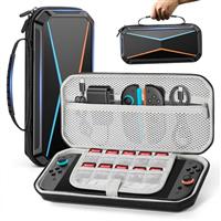 Lmcpa Hard Carrying Case for 2025 Nintendo Switch 2 Console, Travel Case with 10 Game Cartridges, Protective PC Shell Portable Case Pouch for 2025 Nintendo Switch 2 Console & Accessories, Black