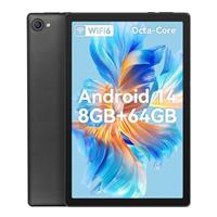 Ainmel Android 14 Tablet 10 Inch Tablets with Octa-Core 8GB+64GB(TF 1TB),1280x800 HD Display, Kids Content/5000mAh/Dual Camera/Face ID Android Tablet 2024 - Black