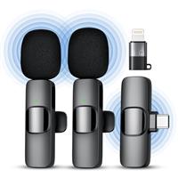 Qhot Wireless Microphone for iPhone, Android, Clip on Lapel Lavalier Microphone for Video Recording - 2 Pack iPhone Mic with USB-C for Podcast Microphone, ASMR, TikTok,Vlog