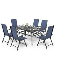 PHI VILLA Garden Table and Chairs Set of 6