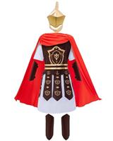 WIKITOT Roman Costume Kids, Roman Soldier Costume Kids with Golden Helmet, Greek Costume for Boys Age 5-13, World Book Day Halloween Fancy Dress for Kids