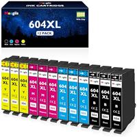 Meagiis 604XL Ink Cartridges Compatible for Epson 604 604XL ink cartridge for Epson XP-2200 XP-2205 XP-3200 XP-3205 XP-4200 WF-2910DWF WF-2930DWF WF-2935DWF (3 Black, 3 Yellow, 3 Cyan, 3 Magenta)