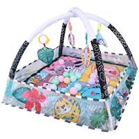 Bebamour Baby Playmats Floor Gyms from Birth, 18 Balls, 5PCS Hanging Toys, Soft Baby Play Activity Gym Playmats Floor Gyms for 0-24Months