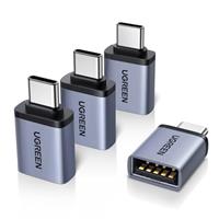 UGREEN 10Gbps USB C to USB Adapter 4 Pack, Aluminum USB C Male to USB 3.2 Female Adaptor Thunderbolt 4/3 OTG Converter Compatible with iPhone15/16, MacBook Pro M4/iPad/Mac Mini and More(Gray)