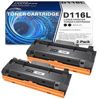 MLT-D116L D116S Compatible Toner Cartridges Replacement for Samsung SL-M2625d M2626D M2675F M2675FN M2676N M2676FH M2825ND M2825DW M2825FD M2826ND M2835DW M2875FW M2875FD M2875nd M2885fw (2 Black)