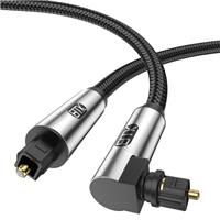 EMK 90 Degree Optical Cable 360 Degree Free-Rotating Fiber Optic Cable Toslink Male to Male Cable for Home Theater, Soundbar, Gaming Console, Speaker