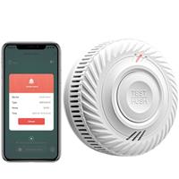 RISOON Intelligent Smoke Detector, Wi-Fi Smoke Detector with Photoelectric Sensor, Fire Detector Conforms to EN14604, Compatible with Tuya/Smart Life APP, 10 Years Battery, S100B-CR, 1-Pack